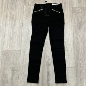 Rag & Bone Black Lace Front Skinny Jeans Size 24